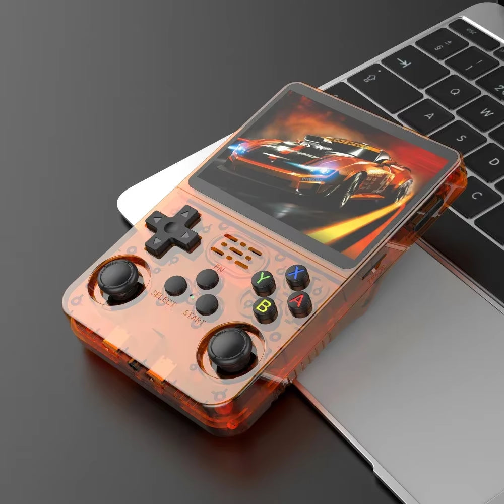 128GB Open Source Video Game Console Linux System 3.5 Inch IPS Screen Orange Portable Pocket Video Player 64GB Best Games